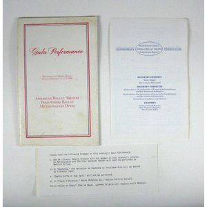 American Ballet Theatre Stagebill 1986 Gala Performance Metropolitan Opera House